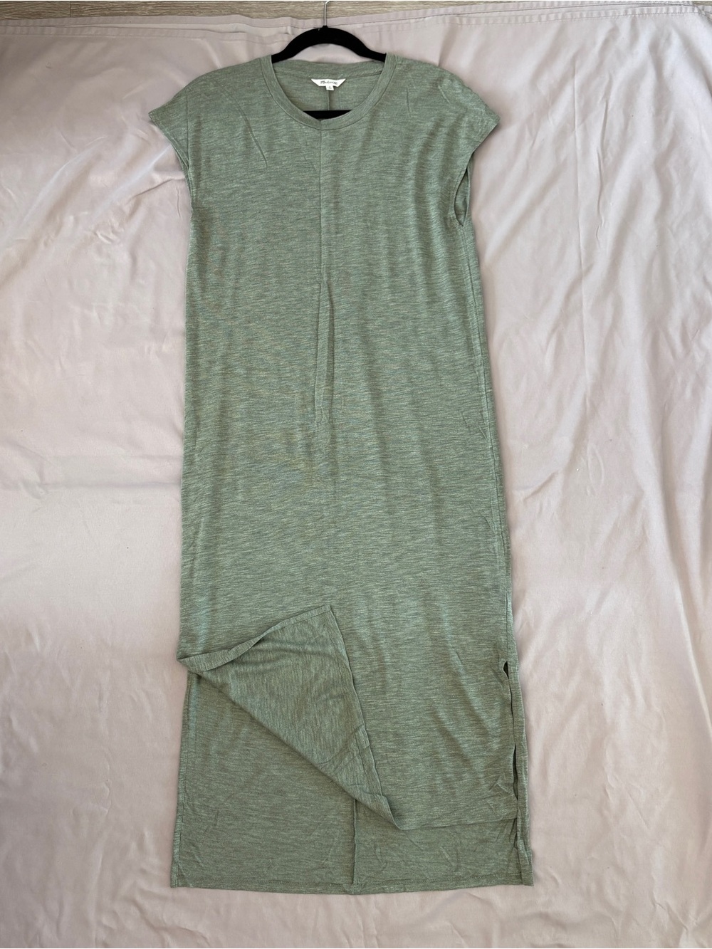 Madewell Olive Green Cap Sleeve Asymmetrical Hem Shift Dress Medium - Picture 1 of 6